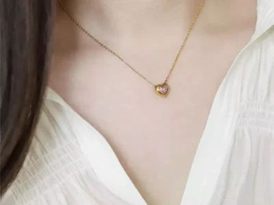 Collar Chapado En Oro, Acero Inoxidable 304 Estilos Simples