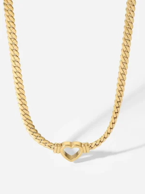 Collar Corazon Ahuecado – Oro 18K sobre Acero Inoxidable 304 - Imagen 5