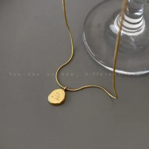 Collar Chapado En Oro, Acero Inoxidable 304 Estilos Simples - Imagen 3