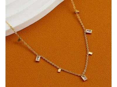 Collar Chapado En Oro, Acero Inoxidable 304 Estilos Simples