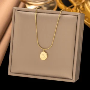 Collar Chapado En Oro, Acero Inoxidable 304 Estilos Simples - Imagen 4