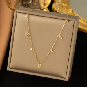 Collar Chapado En Oro, Acero Inoxidable 304 Estilos Simples - Imagen 3