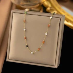 Collar Chapado En Oro, Acero Inoxidable 304 Estilos Simples - Imagen 3