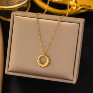 Collar Chapado En Oro, Acero Inoxidable 304 Estilos Simples - Imagen 3