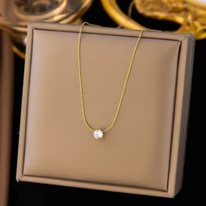 Collar Chapado En Oro, Acero Inoxidable 304 Estilos Simples - Imagen 4