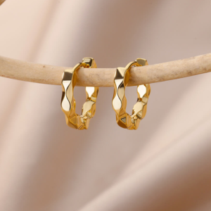 Aretes Minimalistas – Acero Inoxidable 304 Chapado en Oro 18k - Imagen 4