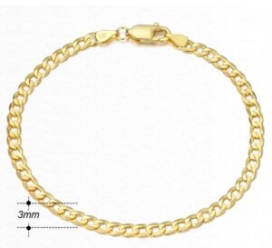 Pulsera Hip Hop Estilo Simple Plata De Ley 925 Enchapado Oro 18K - Imagen 3