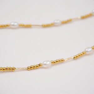Collar de Perlas De Agua Dulce Cobre Chapado En Oro Casual Estilo Vintage - Imagen 4