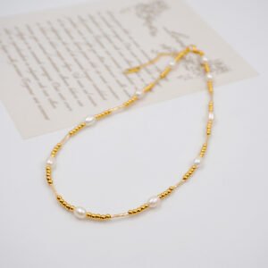 Collar de Perlas De Agua Dulce Cobre Chapado En Oro Casual Estilo Vintage - Imagen 5