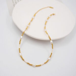 Collar de Perlas De Agua Dulce Cobre Chapado En Oro Casual Estilo Vintage - Imagen 6