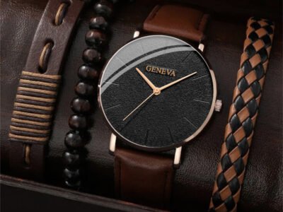 Conjunto de Reloj mas Pulseras para Hombres