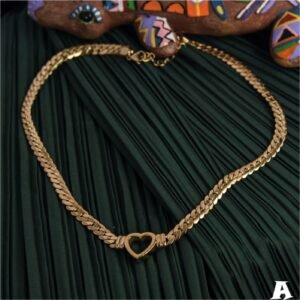 Collar Corazon Ahuecado – Oro 18K sobre Acero Inoxidable 304 - Imagen 3