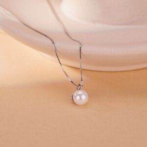 Collar Gotitas de Agua – Plata de Ley 925 con Perla Embutida - Imagen 3