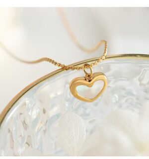 Conjunto de Joyas en Forma de Corazon – Oro 18K IP sobre Acero Inoxidable 304 - Imagen 6