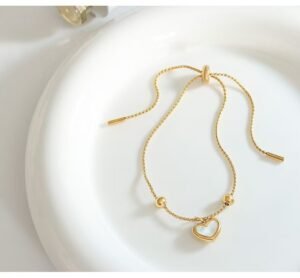 Conjunto de Joyas en Forma de Corazon – Oro 18K IP sobre Acero Inoxidable 304 - Imagen 7