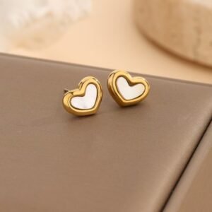 Conjunto de Joyas en Forma de Corazon – Oro 18K IP sobre Acero Inoxidable 304 - Imagen 8