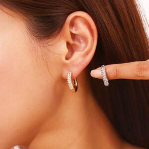 Aretes de Acero Quirurgico 316L – Color Solido, Estilo Simple Elegante - Imagen 3