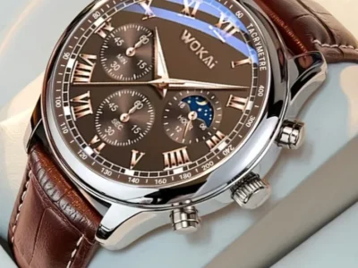 Reloj De Cuarzo Elegante De Correa Cafe para Hombres