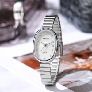 Reloj De Banda De Acero Inoxidable Para Damas, Cierre De Un Solo Pliegue - Imagen 4