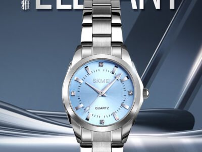 Reloj De Cuarzo Para Mujer Skmei En Acero Inoxidable Resistente Al Agua Con Bisagra Dobladilla Casual