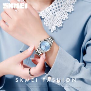 Reloj De Cuarzo Para Mujer Skmei En Acero Inoxidable Resistente Al Agua Con Bisagra Dobladilla Casual - Imagen 3