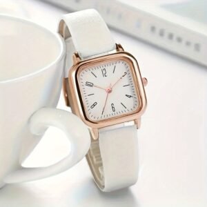 Conjunto de Reloj De Cuarzo Para Mujer Cuadrado Pequeño mas pulsera - Imagen 3