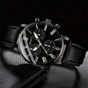 Conjunto de Reloj De Cuarzo Para Hombres  Pin Buckle Display Analogico mas Pulsera - Imagen 4