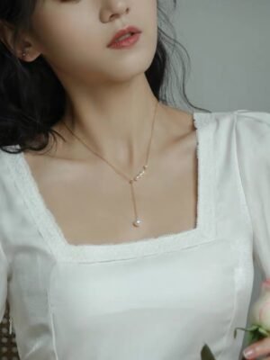 Collar De Perla Natural De Agua Dulce Estilo Princesa Para Mujer - Imagen 3