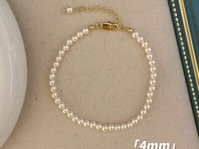 Collar de Perlas Elegante – Blanco con Cierre Tipo Pulsera 3mm