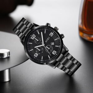 Conjunto de Reloj mas Pulsera De Cuarzo Con Correa De Acero Para Hombre - Imagen 3