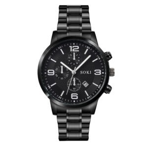 Conjunto de Reloj mas Pulsera De Cuarzo Con Correa De Acero Para Hombre - Imagen 4