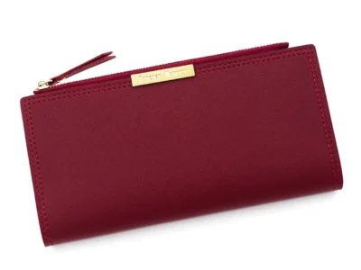 Cartera larga para mujer de estilo coreano, color solido Rojo