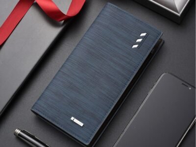 Billetera larga ultrafina para hombre, multitarjeta Color Azul
