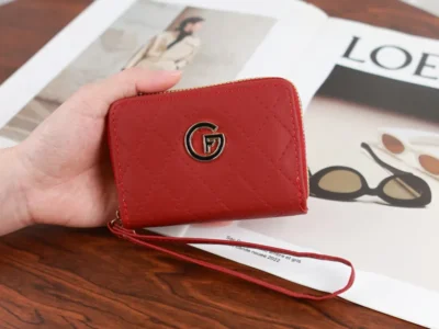 Billetera corta Lingge para mujer, color solido Color Rojo