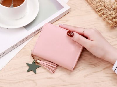 Cartera de mano pequeño con cremallera para mujer Color Rosa