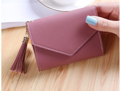 Mini billetera para mujer estilo japones y coreano Rosa Oscuro