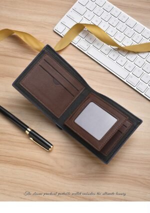 Billetera corta retro para hombre, gran capacidad Color Café - Imagen 4