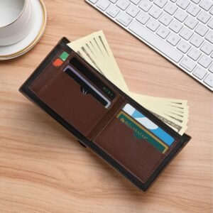 Billetera corta retro para hombre, gran capacidad Color Café - Imagen 5