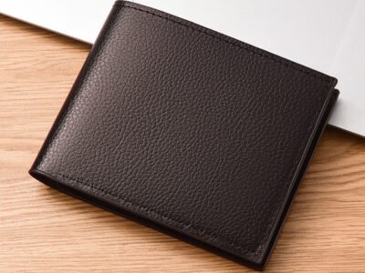 Billetera plegable corta para hombre, estilo juvenil Café