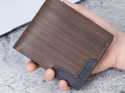 Cartera de Monedero corto dos en uno para hombre, gran capacidad Color Café oscuro