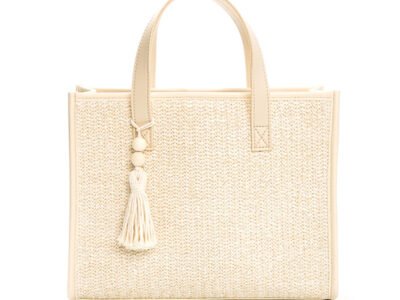 Bolso de hombro de paja tejida estilo frances para verano