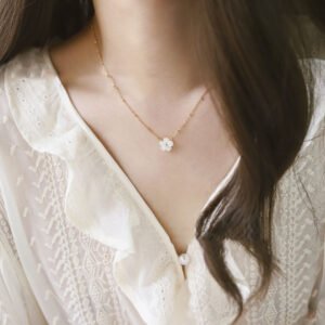 Collar Colgante Dulce Flor Acero Inoxidable 201 Cascarón Enchapado