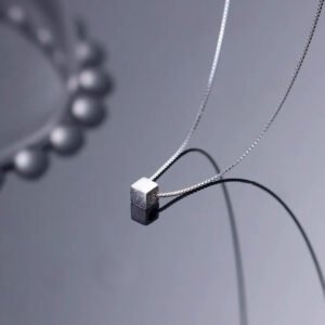 Collar Colgante Plata De Ley 925 Enchapado Geométrico - Imagen 2