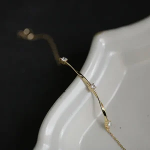 Pulsera Estilo Simple Plata De Ley 925 Color Oro - Imagen 4