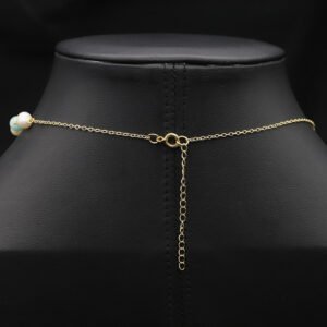 Collar retro perlas agua dulce oro 18k colgante - Imagen 4