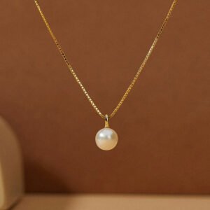 Collar Colgante Plata De Ley 925 Perla Embutido Gotitas De Agua (Oro) - Imagen 4