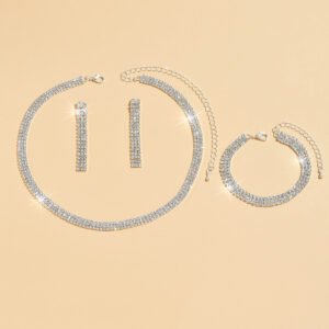 Joyería nupcial simple de novia pulsera accesorios conjunto de tres piezas - Imagen 3