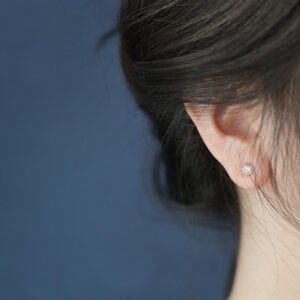 Pendientes flor circón plata de ley 925 - Imagen 3