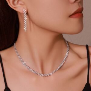 Conjunto de Joyería de Boda para Mujeres Elegante Collar y Pendientes