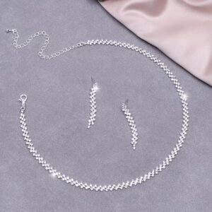 Conjunto de Joyería de Boda para Mujeres Elegante Collar y Pendientes - Imagen 4